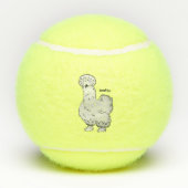 シルキーチキン漫画イラストレーション テニスボール (裏面)