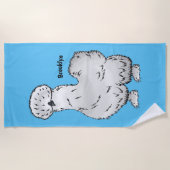 シルキーチキン漫画イラストレーション ビーチタオル (正面)