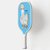 シルキーチキン漫画イラストレーション ピックルボールラケット (左)
