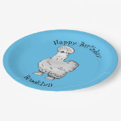 シルキーチキン漫画イラストレーション ペーパープレート (アングル)