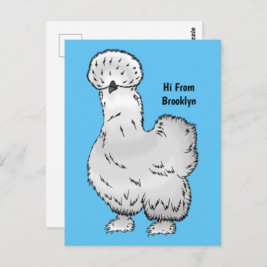 シルキーチキン漫画イラストレーション ポストカード (正面/裏面)