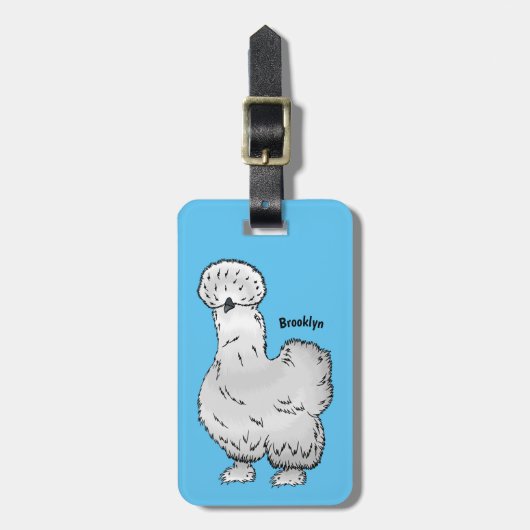 シルキーチキン漫画イラストレーション ラゲッジタグ (正面縦)