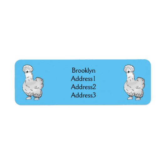 シルキーチキン漫画イラストレーション ラベル (正面)