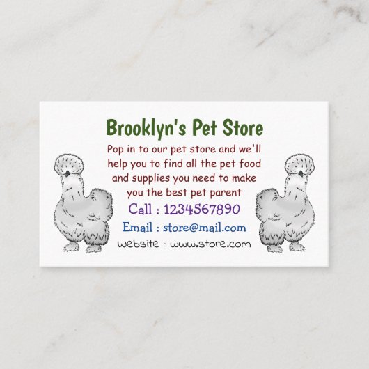 シルキーチキン漫画イラストレーション 名刺 (正面)