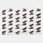 シルキーチワホアホアドッグブリードボホフローラシルエット キッチンタオル (横)