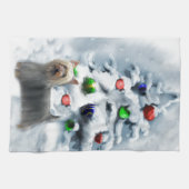 シルキーテリアクリスマス キッチンタオル (横)