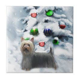 シルキーテリアクリスマス タイル