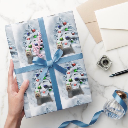 シルキーテリアクリスマス ラッピングペーパー (ギフト)
