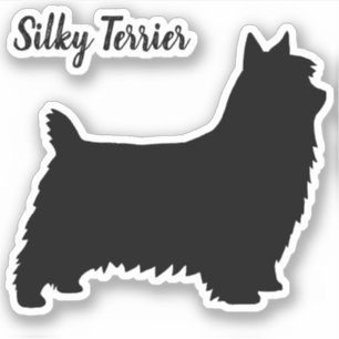 シルキーテリアシルエット犬ブリードビニールステッカー シール