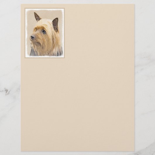 シルキーテリア絵画ズ – かわいいオリジナルドッグアート (正面)