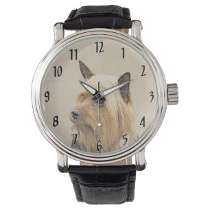 シルキーテリア絵画ズ – かわいいオリジナルドッグアート 腕時計