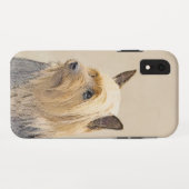 シルキーテリア絵画ズ – かわいいオリジナルドッグアート Case-Mate iPhoneケース (裏面(横))
