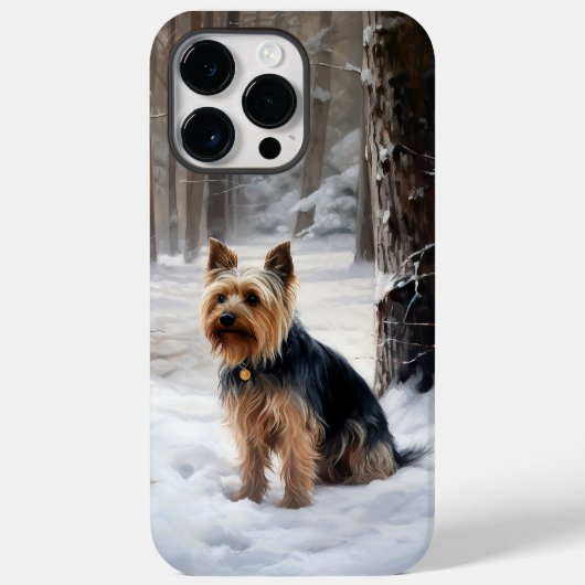 シルキーテリア 雪を降らせて クリスマス Case-Mate iPhoneケース (裏面)