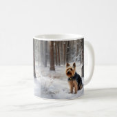 シルキーテリア 雪降るクリスマス コーヒーマグカップ (正面右)