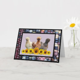 シルキーバンタムサンフラワーズレインボージェムコーングリーティング カード