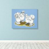 シルキーバンタムスプラッシュチキン キャンバスプリント (インサイチュ (ウッドフロア))