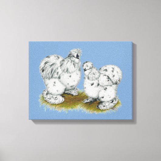 シルキーバンタムスプラッシュチキン キャンバスプリント (正面)