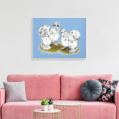 シルキーバンタムスプラッシュチキン キャンバスプリント (インサイチュ (リビング))