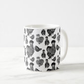 シルキーバンタムズラインアート コーヒーマグカップ (正面右)