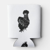 シルキーバンタムチキンラインアートスケッチ 缶クーラー (裏面)