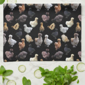 シルキーバンタム鶏 キッチンタオル (折り畳み)