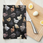 シルキーバンタム鶏 キッチンタオル (四つ折り)