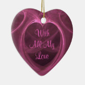 シルキーピンクハートキープサカスタムケ セラミックオーナメント (右)