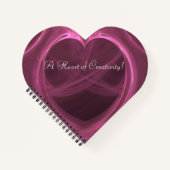 シルキーピンクハートデジタルアートテンプレート ノートブック (正面)