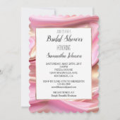 シルキーピンク金ゴールドブライダルシャワー 招待状 (正面)