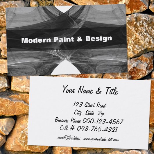 シルキーブラック&ホワイト抽象芸術アートワークDoula 名刺