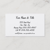 シルキーブラック&ホワイト抽象芸術アートワークDoula 名刺 (裏面)