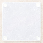 シルキーブルーモアレ模様 ガラスコースター (裏面)