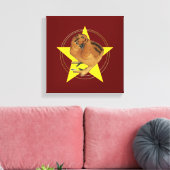 シルキーレッドシックスター キャンバスプリント (インサイチュ (リビング))