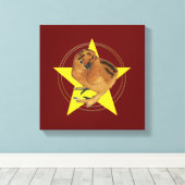 シルキーレッドシックスター キャンバスプリント (インサイチュ (ウッドフロア))