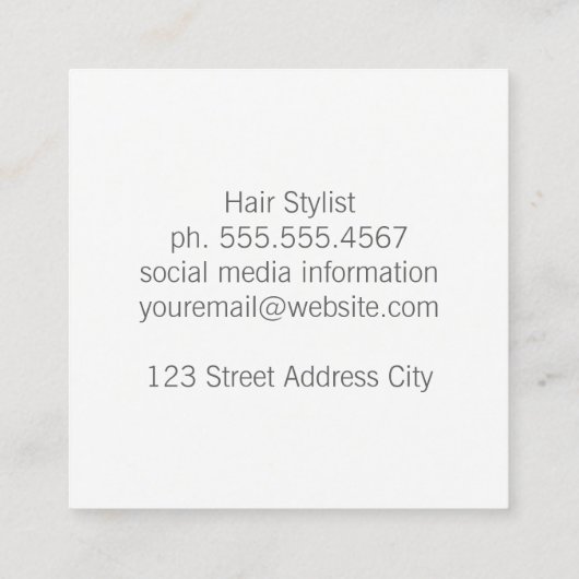 シルキー金ゴールド美容師II スクエア名刺 (裏面)