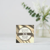 シルキー金ゴールド美容師II スクエア名刺 (スタンド正面)