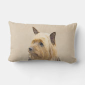 シルキー·テリ絵画アーズ-かわいいオリジナルの犬のアート ランバークッション (裏面)