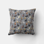 シルキー・バンタム・チキンのグリッター背景 クッション (裏面)