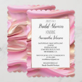 シルキー ピンク ゴールド ブライダルシャワー 招待状 (正面/裏面)