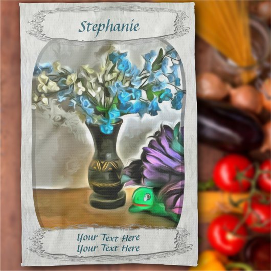 シルクとコーンフスクの花2190 キッチンタオル