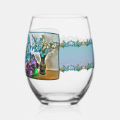 シルクとコーンフスクの花2190 ステムなしワイングラス (左)