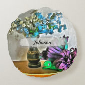 シルクとコーンフスクの花2190 ラウンドクッション (裏面)