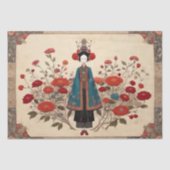 シルクと花びら – デコページ –  薄葉紙 (正面)