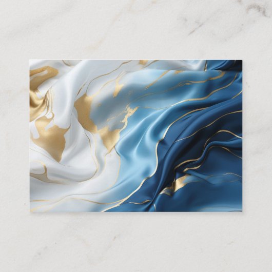 シルクに白とアイボリーの金ゴールド大理石 エンクロージャーカード (裏面)