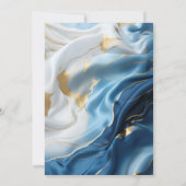 シルクに白とアイボリーの金ゴールド大理石 招待状 (裏面)