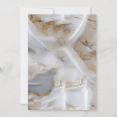 シルクに白とアイボリーの金ゴールド大理石 招待状 (裏面)