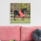 シルクに黒いアラビアのタリオン キャンバスプリント (インサイチュ (リビング))