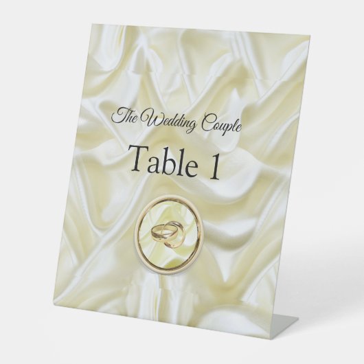 シルクのテクスチャに金ゴールドを付けた黒 台座サイン (正面)