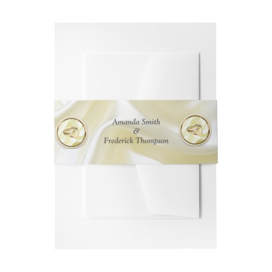 シルクのテクスチャに金ゴールドを付けた黒 招待状ベリーバンド (正面例)