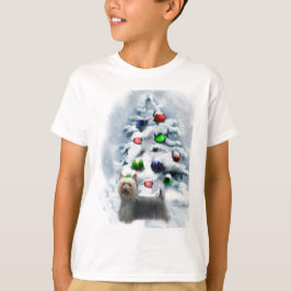 シルクのテリアのクリスマスプレゼント Tシャツ
